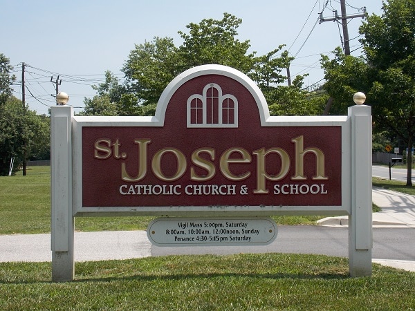 Classic Monument Sign for St. Joseph Catholic Church & School