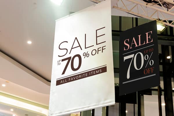 Personalized Hanging Retractable Banner of Sale for Stores