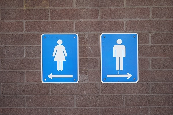 Customizable Directional Restroom Signs for Office Space