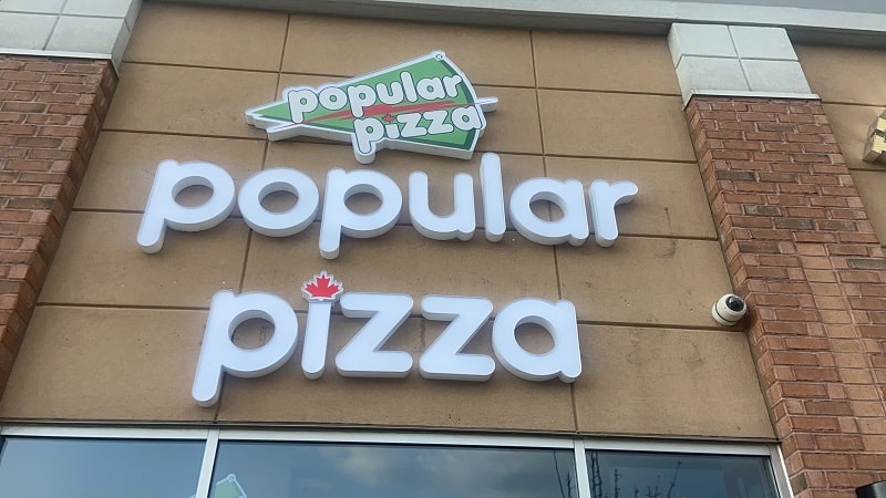Lighted Channel Letter Building Sign for Popular Pizza