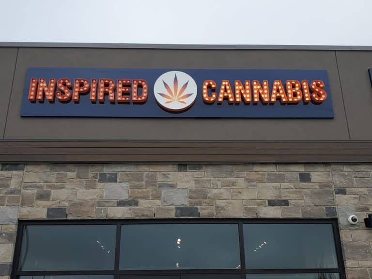 Light Bulb Storefront Sign for Inspired Cannabis