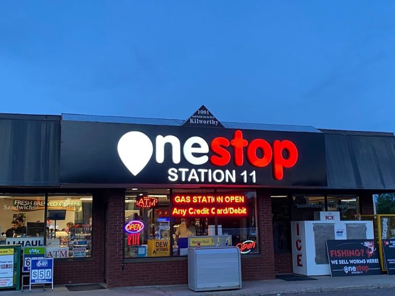 Custom LED Channel Letters Storefront Sign for One Stop