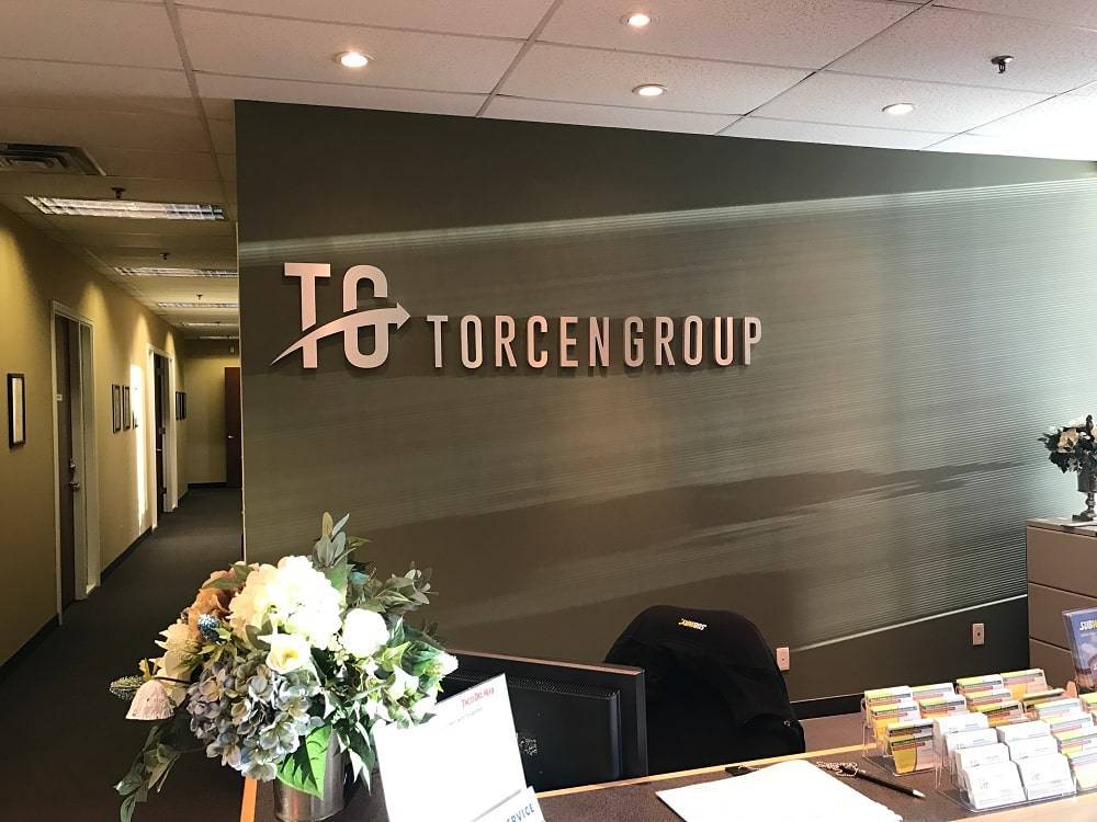 Channel Letter Office Lobby Signs for Torcen Group