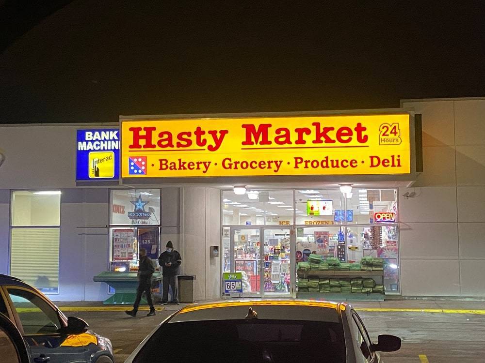Customized Storefront Sign for Hasty Market