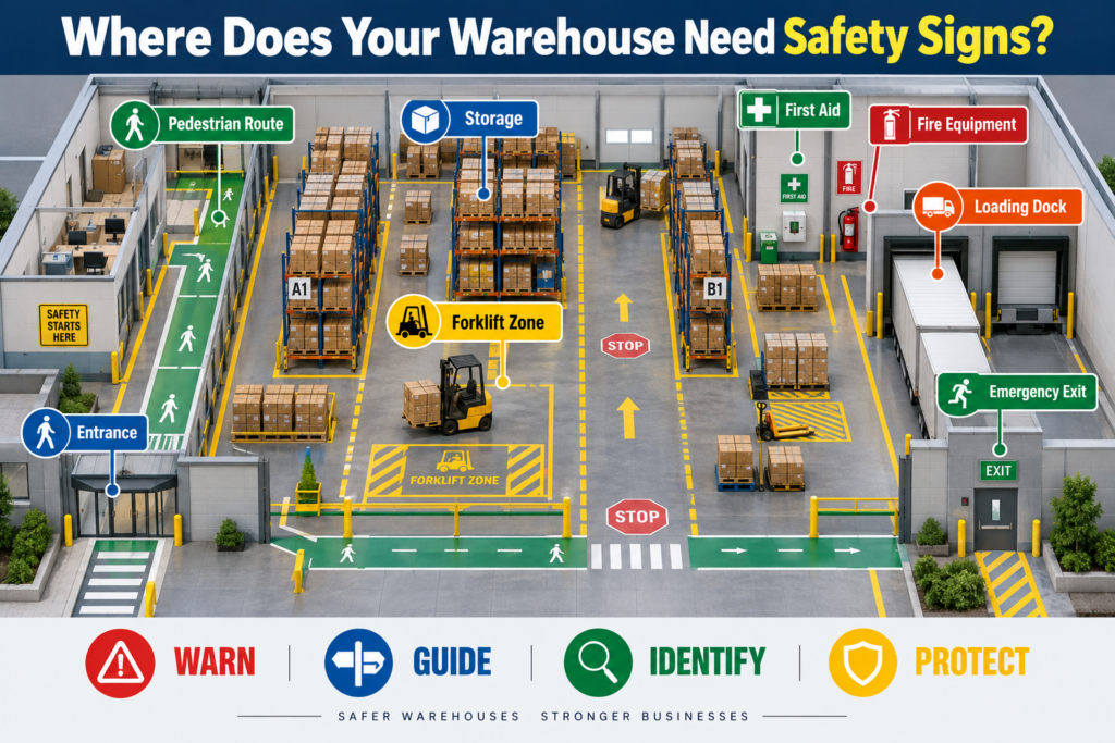  where to install warehouse safety signs