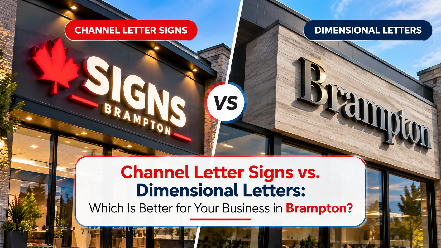 Channel letter signs vs dimensional letters in Brampton