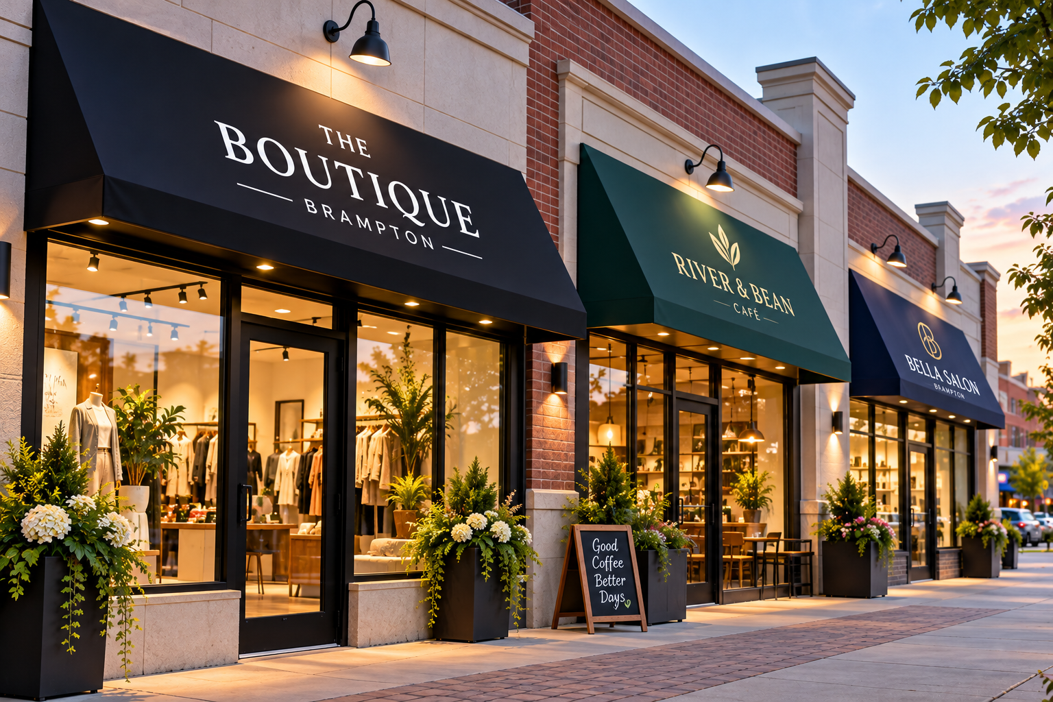 Awning signs in Brampton