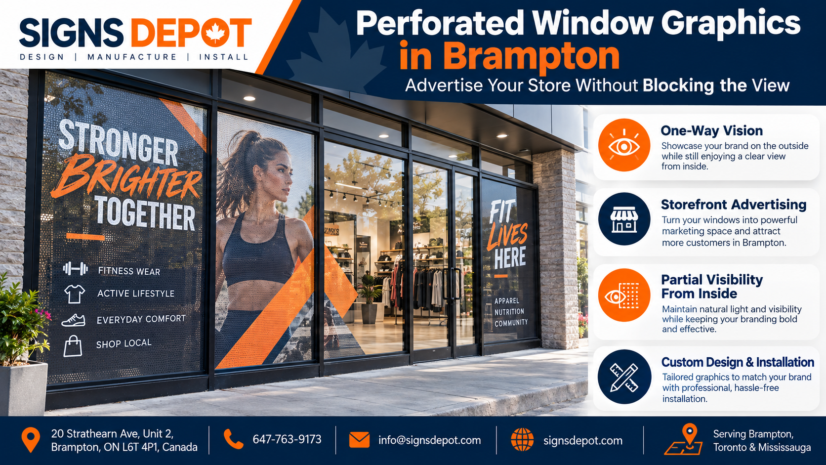 perforated window graphics Brampton