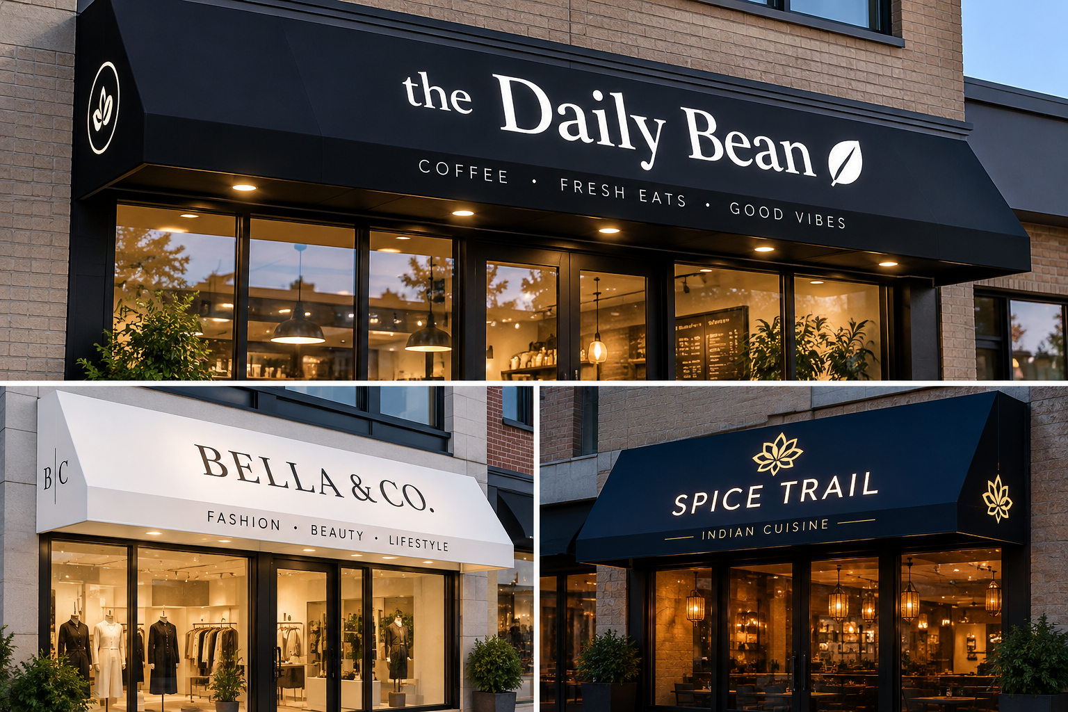 modern awning signs