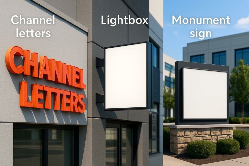 Different types of custom business signs