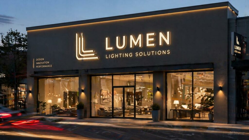 Illuminated storefront signs in Scarborough